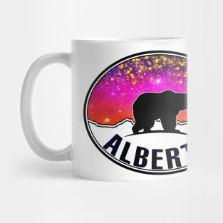 Alberta Canada Northern Lights Bear Starry Night Mountains Mug